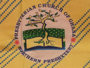 Fabric with logo of PC Ghana N. Presbytery